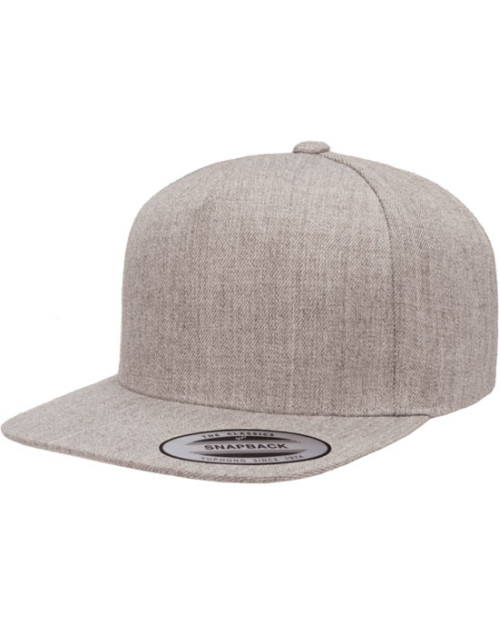 Adult 5-Panel Structured Flat Visor Classic Snapback Cap