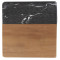 Black Marble and Wood Coaster Set