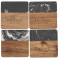 Black Marble and Wood Coaster Set