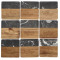 Black Marble and Wood Coaster Set