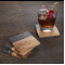 Black Marble and Wood Coaster Set
