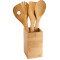 Bamboo 4-piece Kitchen Tool Set and Canister