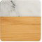 Marble and Bamboo Coaster Set