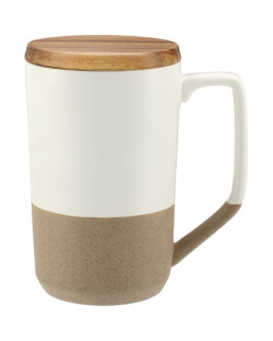 Tahoe Tea &amp; Coffee Ceramic Mug with Wood Lid 16oz