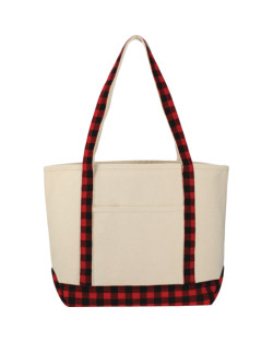 Buffalo Plaid 18oz Cotton Boat Tote