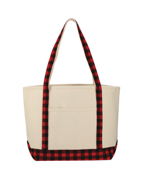 Buffalo Plaid 18oz Cotton Boat Tote