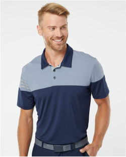 Heathered 3-Stripes Colorblocked Polo