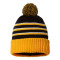 Stripe Pom Cuffed Beanie