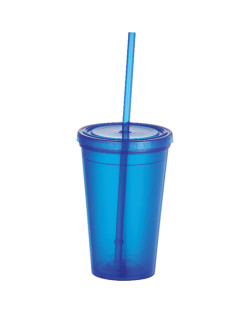 Iceberg 16oz Double-Wall Tumbler w/Straw